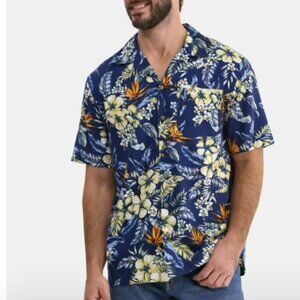 George Men's Camp Blue Hawaiian Shirt size Large